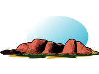 Kata Tjuta sunrise under an hours drive from Ayers Rock Resort        |  Graphics by Goholi Team 