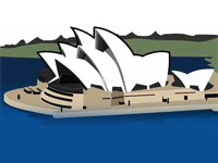The Opera House on Sydney harbour  | New South Wales |Australia       |  Graphics by Goholi Team 