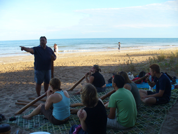 Tony Lee on  Buffalo Creek with a group learning about Aboriginal culture in Dawrin some years ago  | Credits RBerude