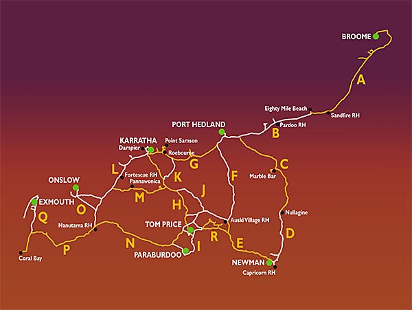 Map of the Pilbara | Credits OutbackTravellers