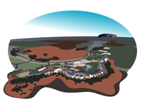 Ayers Rock Resort is in the  very small Yulara township a bit away for Uluru rock        |  Graphics by Goholi Team 