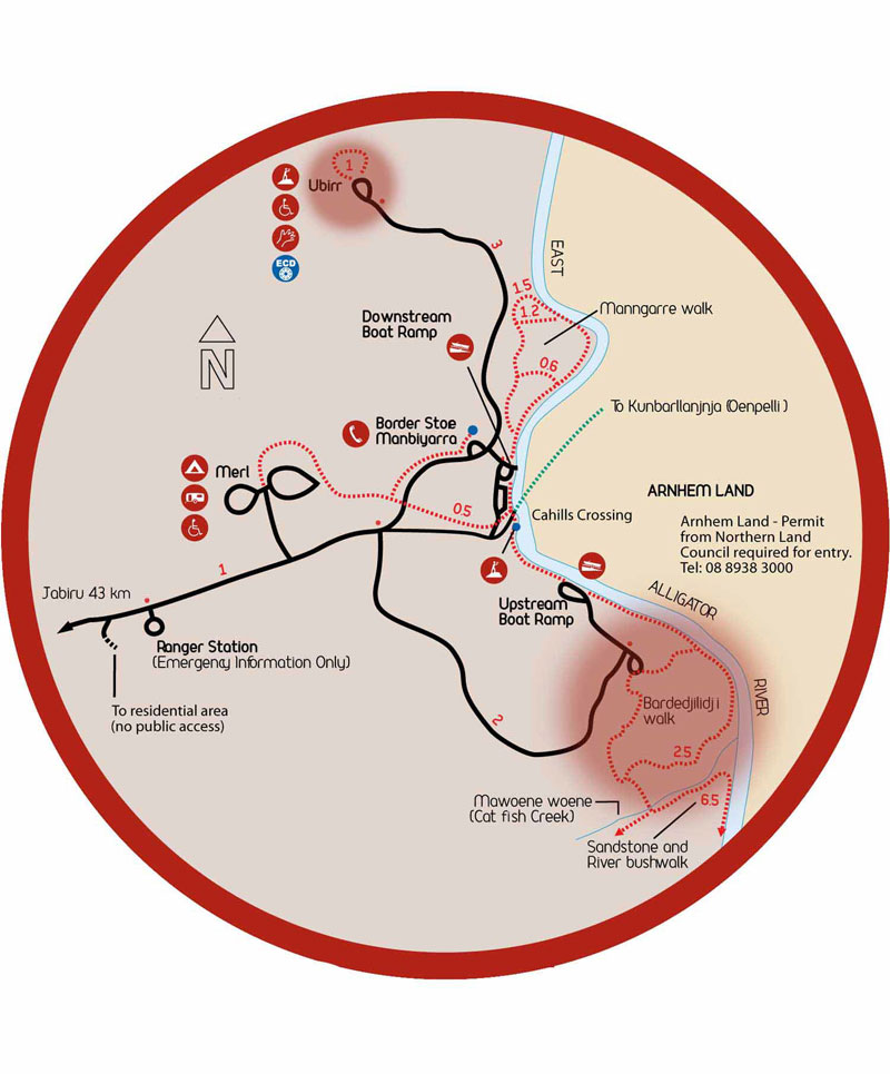 Map of Border Store at Cahill's Crossing and East Alligator Region and into the start of Arnhem Land  | Credits ParksAustralia