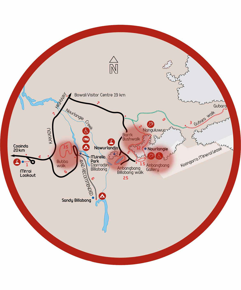 Map of Nourlangie Rock in Kakadu | Credits ParksAustralia