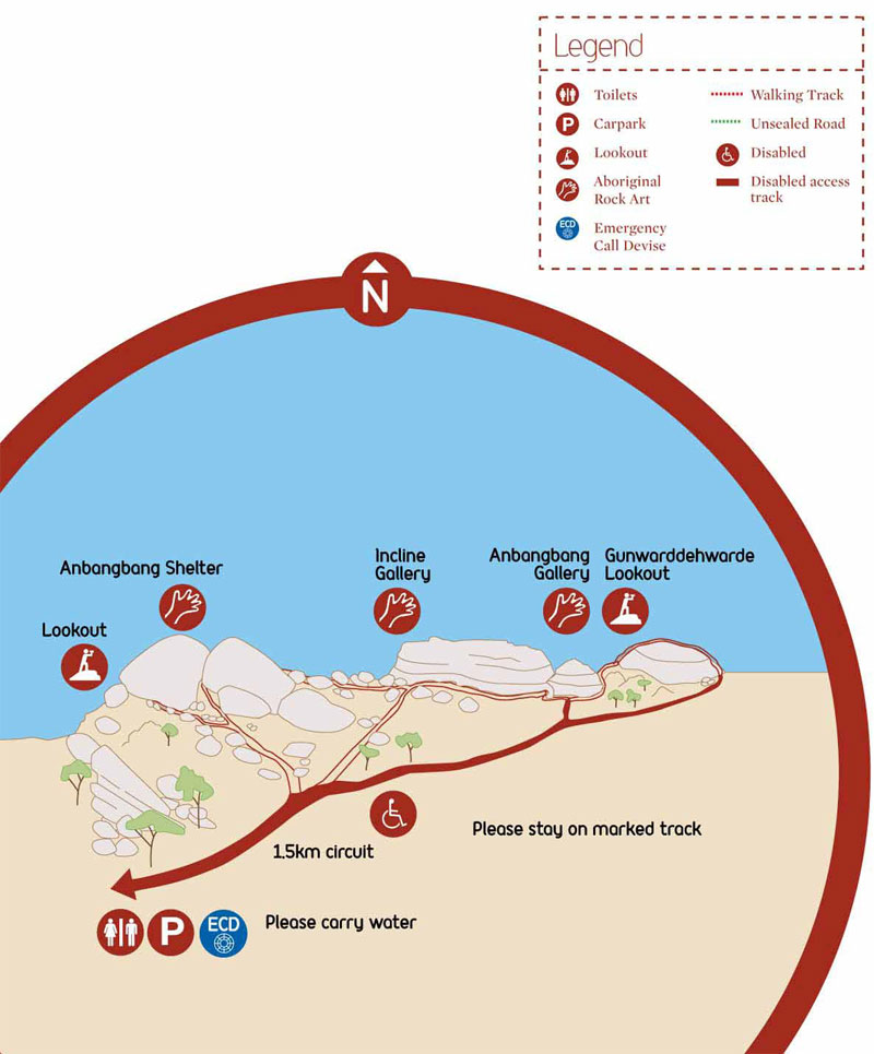 map Australia Nourlangie walk -parksaustralia