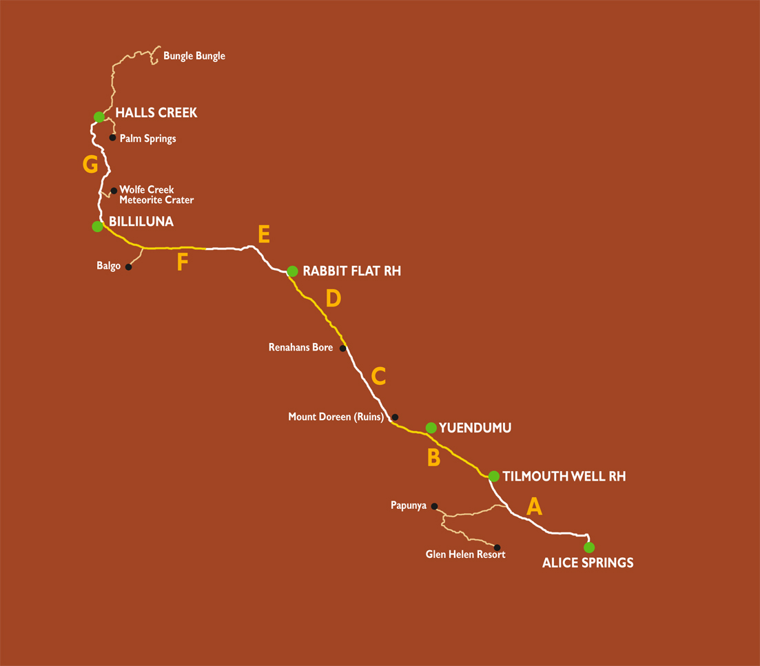 Map of Tamani Track and a map of Wolfe Creek Meteorite Crater in Northern Territory Australia