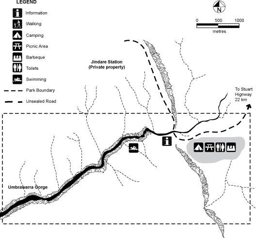 Map of Umbrawarra Gorge | Credits Parks Australia